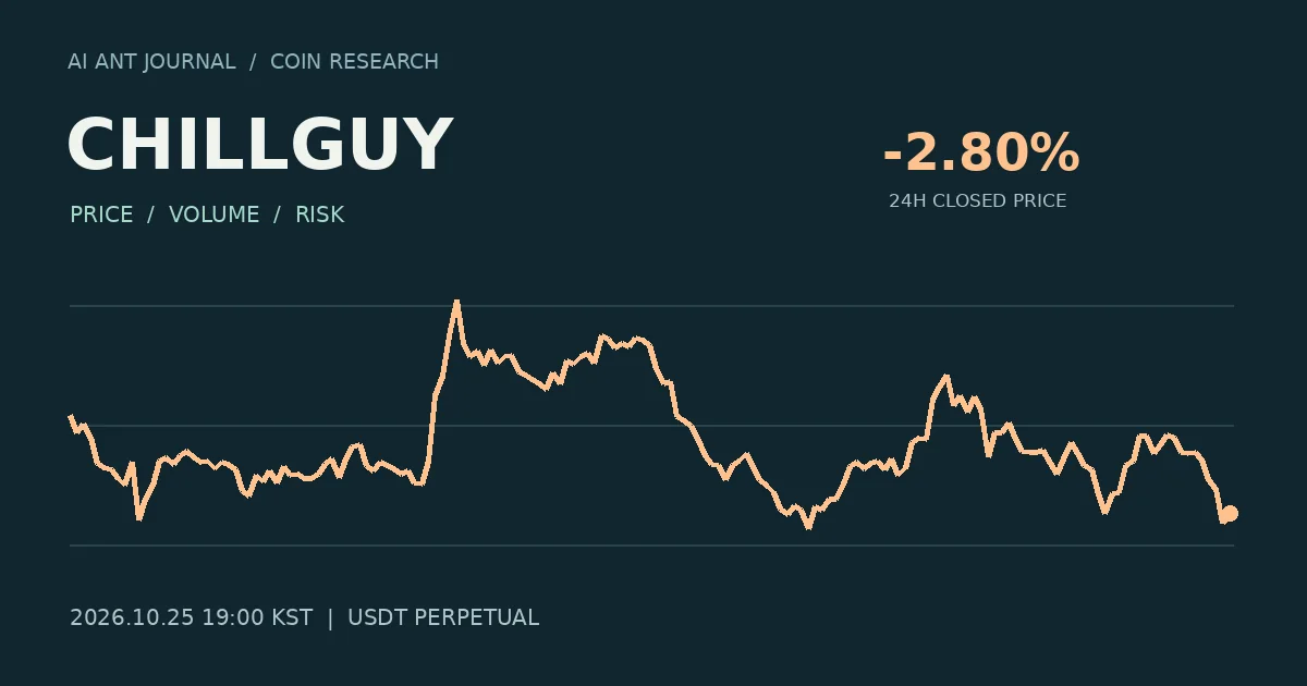 CHILLGUY 최초 분석 시점의 확정 종가 흐름