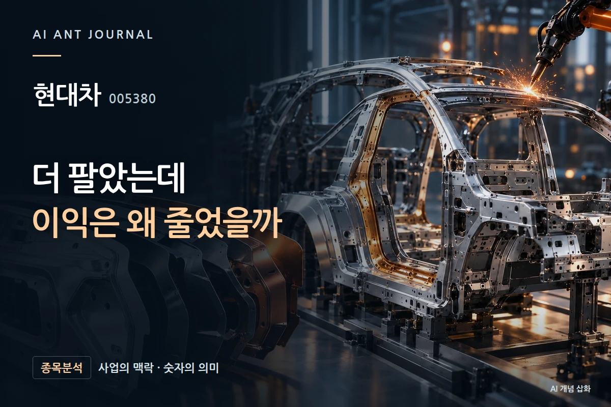 현대차 · 더 팔았는데 이익은 왜 줄었을까 · 사업 주제 개념 삽화