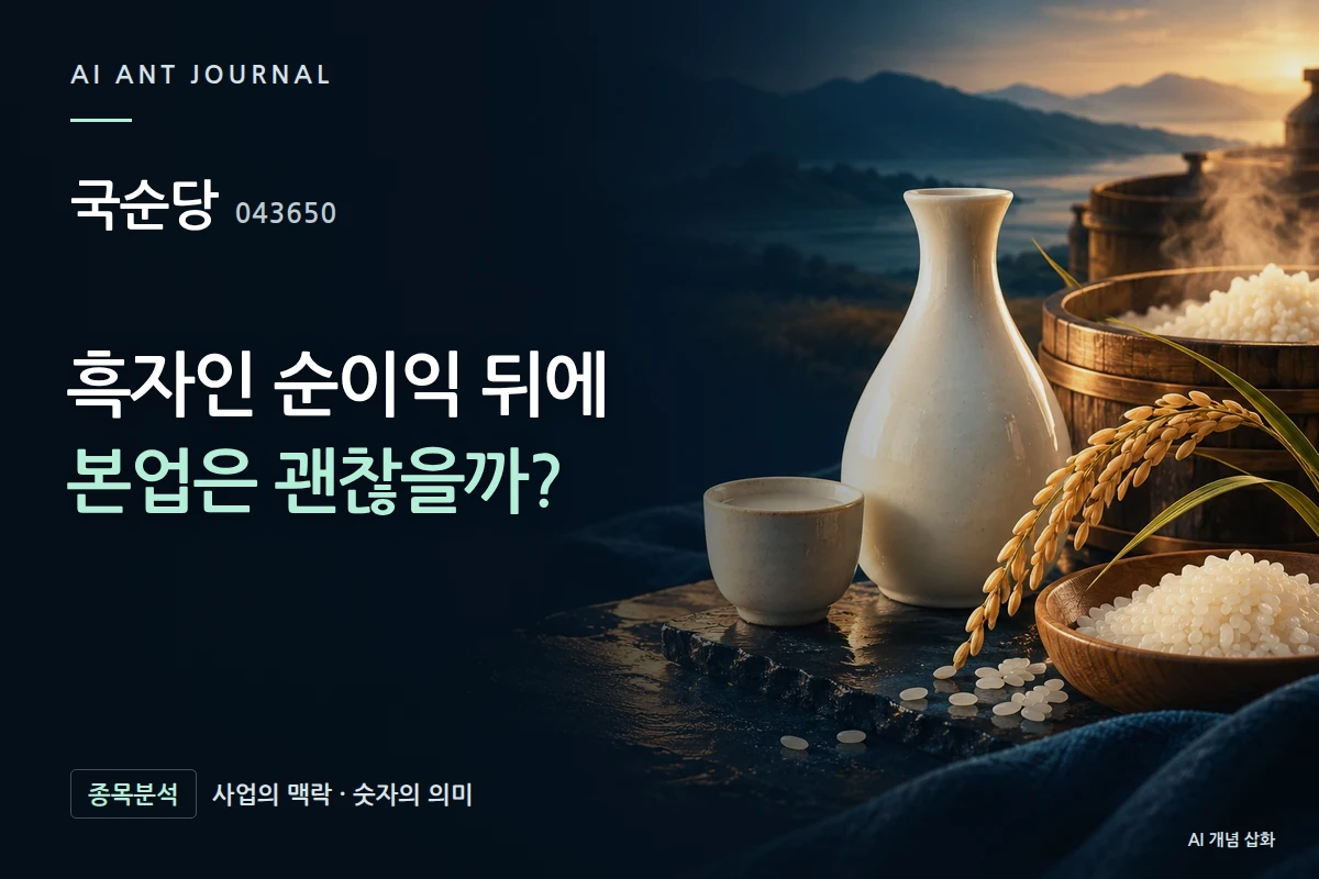 국순당 · 흑자인 순이익 뒤에 본업은 괜찮을까? · 사업 주제 개념 삽화