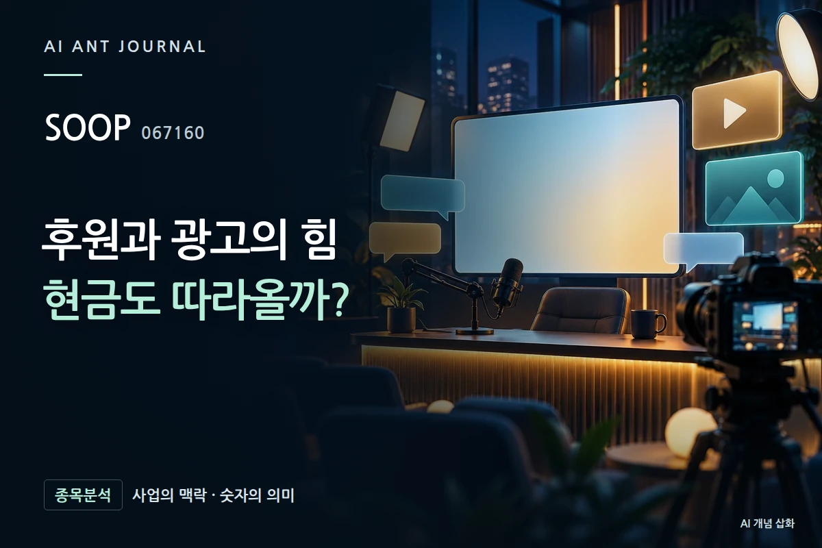 SOOP · 후원과 광고의 힘 현금도 따라올까? · 사업 주제 개념 삽화