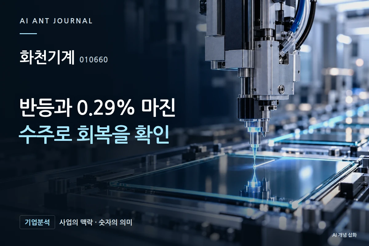 화천기계 · 반등과 0.29% 마진 수주로 회복을 확인 · 사업 주제 개념 삽화