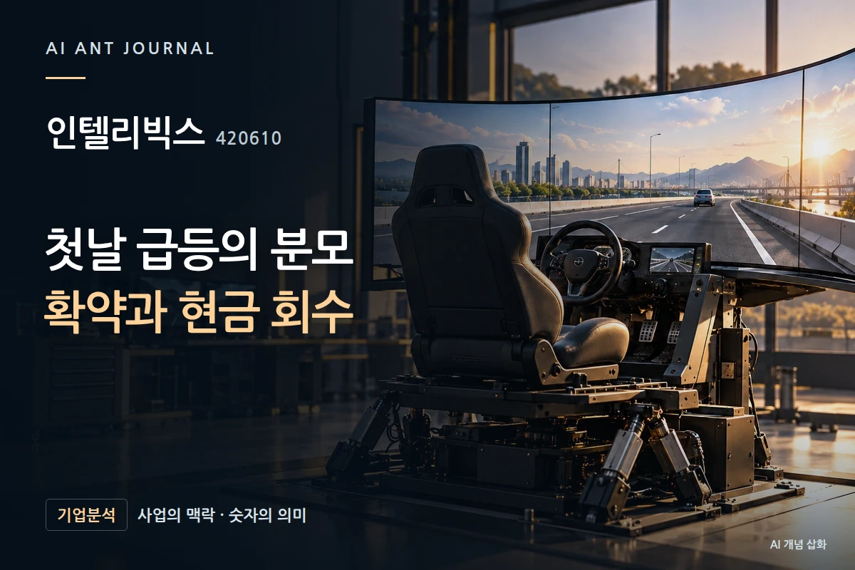 인텔리빅스 · 첫날 급등의 분모 확약과 현금 회수 · 사업 주제 개념 삽화