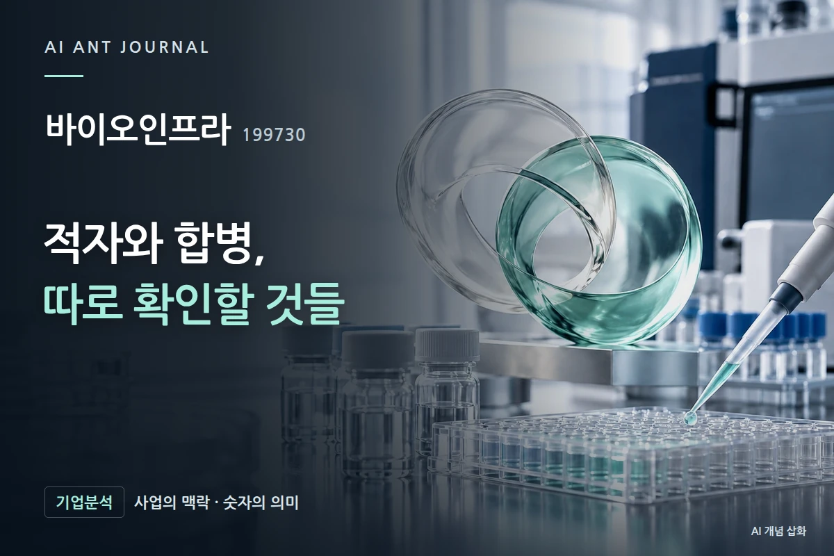바이오인프라 · 적자와 합병, 따로 확인할 것들 · 사업 주제 개념 삽화