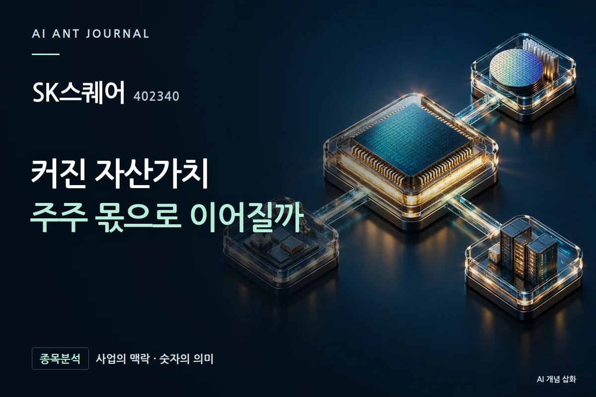 SK스퀘어 · 커진 자산가치 주주 몫으로 이어질까 · 사업 주제 개념 삽화