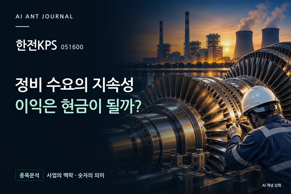 한전KPS · 정비 수요의 지속성 이익은 현금이 될까? · 사업 주제 개념 삽화