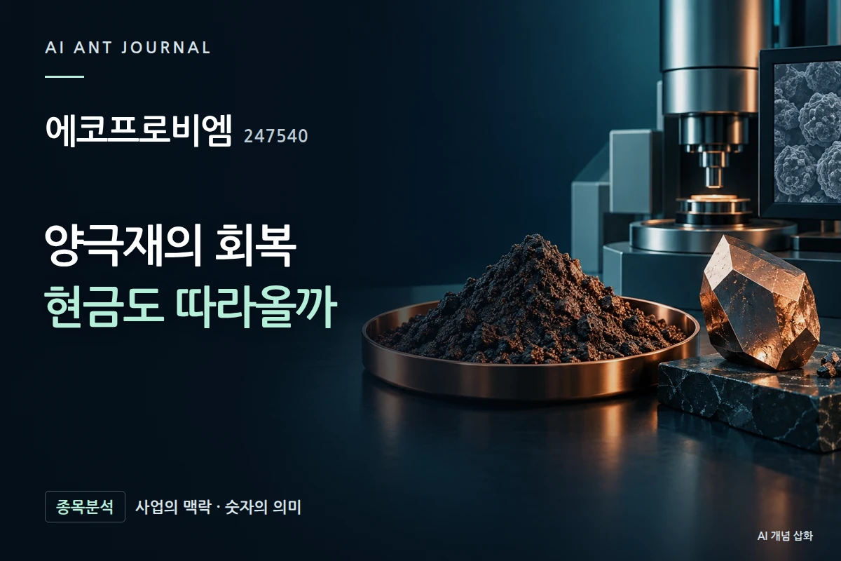 에코프로비엠 · 양극재의 회복 현금도 따라올까 · 사업 주제 개념 삽화