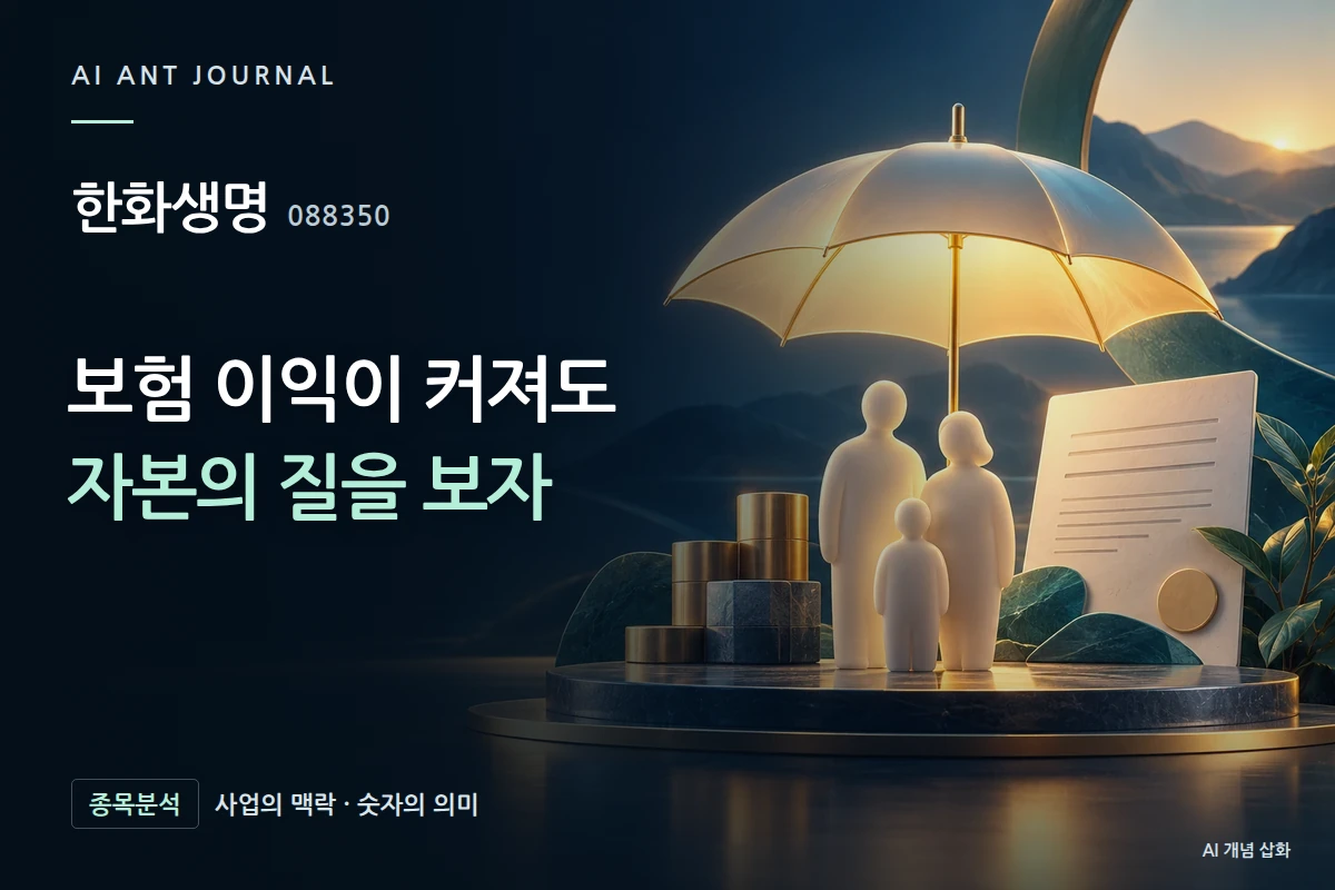 한화생명 · 보험 이익이 커져도 자본의 질을 보자 · 사업 주제 개념 삽화