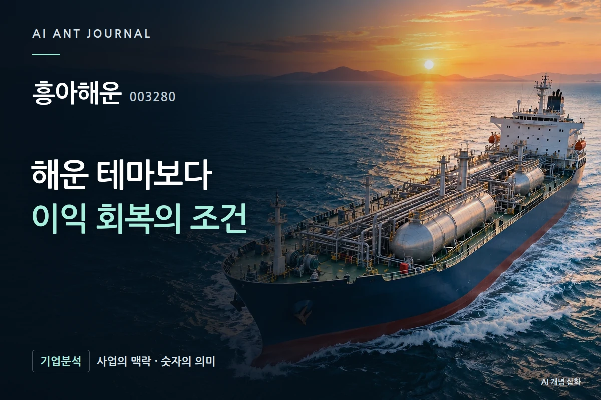 흥아해운 · 해운 테마보다 이익 회복의 조건 · 사업 주제 개념 삽화